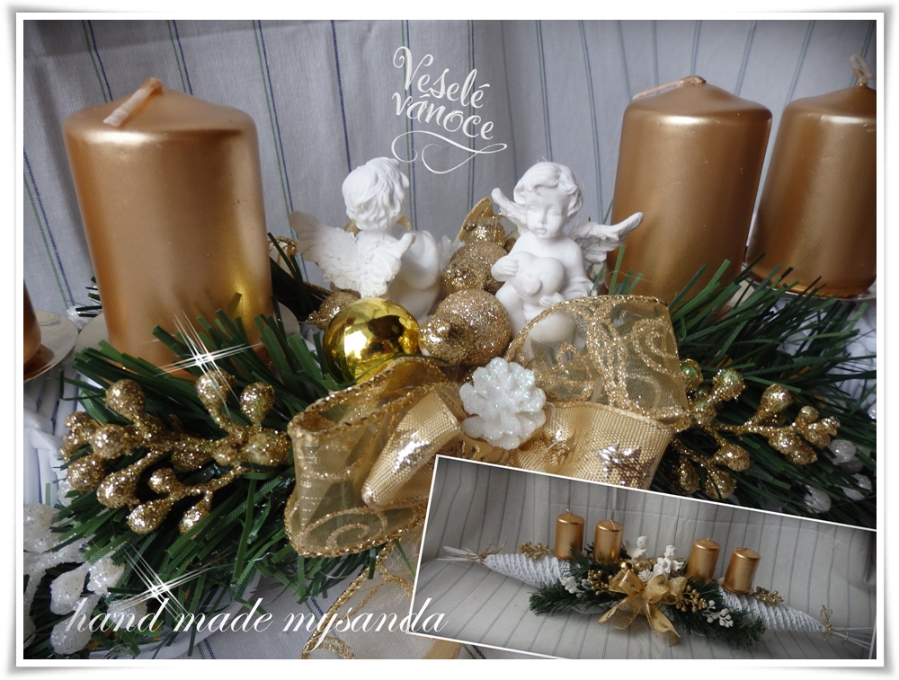 vánoce-adventní štola zlatá