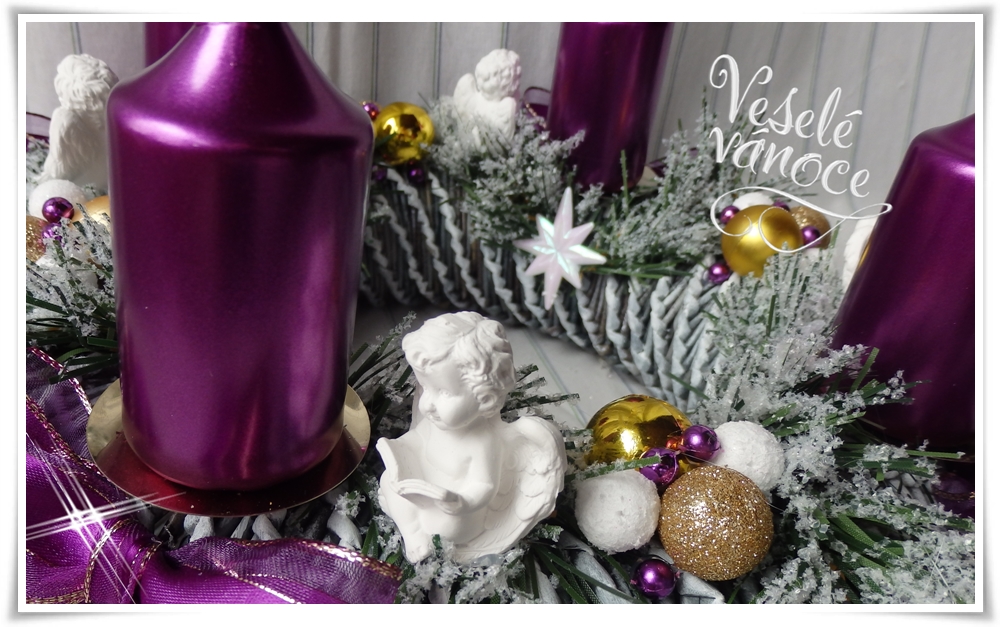 vánoce-advetntí věnec fialová