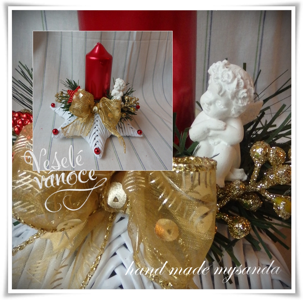 vánoce-svícen hvězda zlato-červená (2)