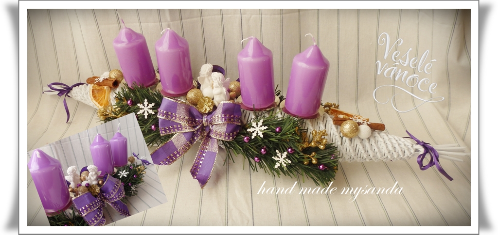 vánoce-adventní štola fialová světlá